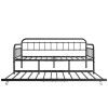 Twin Size Metal Daybed Frame with Trundle, Heavy Duty Steel Slat Support Sofa Bed Platform with Headboard, No Box Spring Needed, Black